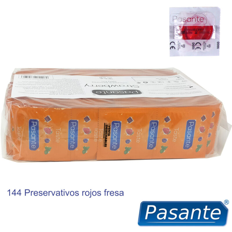 PASANTE - PRESERVATIVI GUSTO FRAGOLA BUSTINA 144 UNITÀ