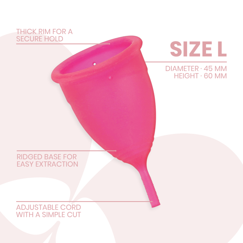 Coppetta mestruale | Silicone di grado medico | Taglia L | INTIMICHIC