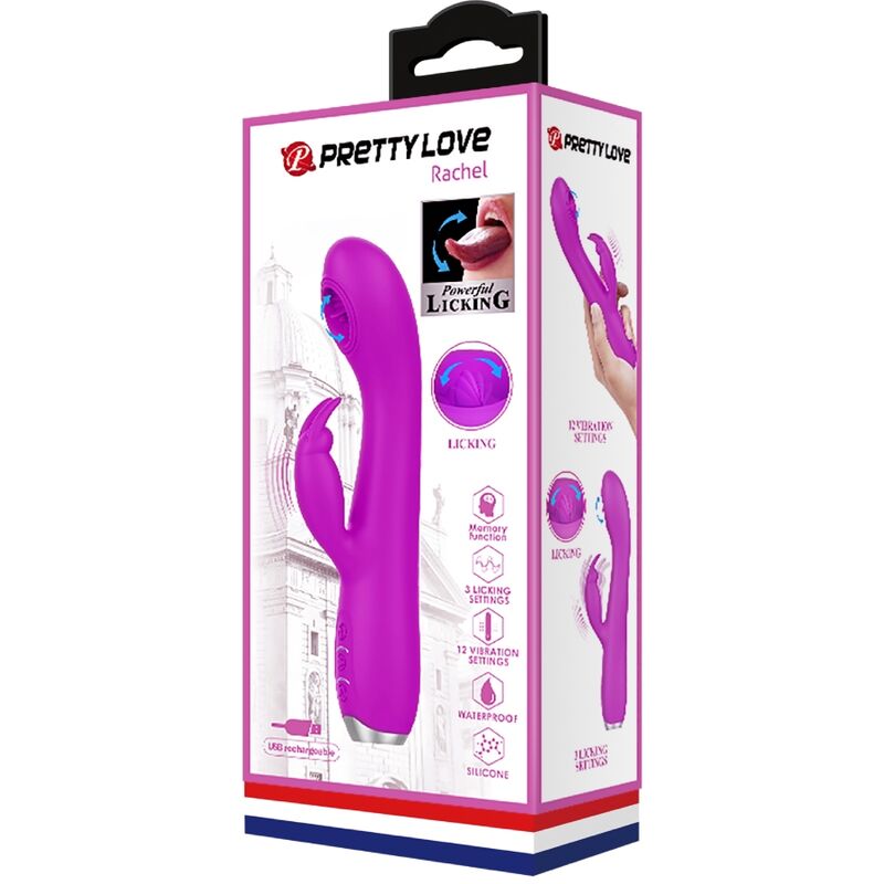 PRETTY LOVE - RACHEL VIBRATORE RICARICABILE CON ONDE STIMOLANTI VIOLA