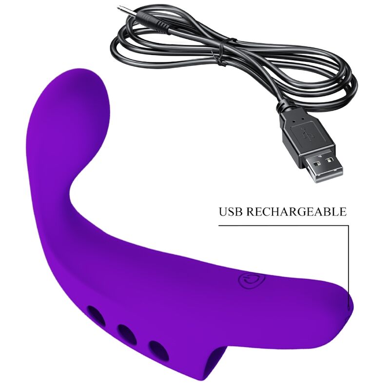 PRETTY LOVE - VIBRATORE DA DITO RICARICABILE VIOLA GORGON