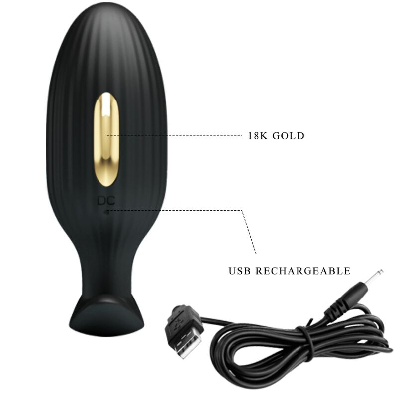 PRETTY LOVE - JEFFERSON PLUG ANALE NERO CONTROLLATO DA APP