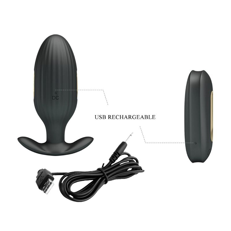 PRETTY LOVE - KELLY PLUG VIBRATORE ANALE RICARICABILE NERO