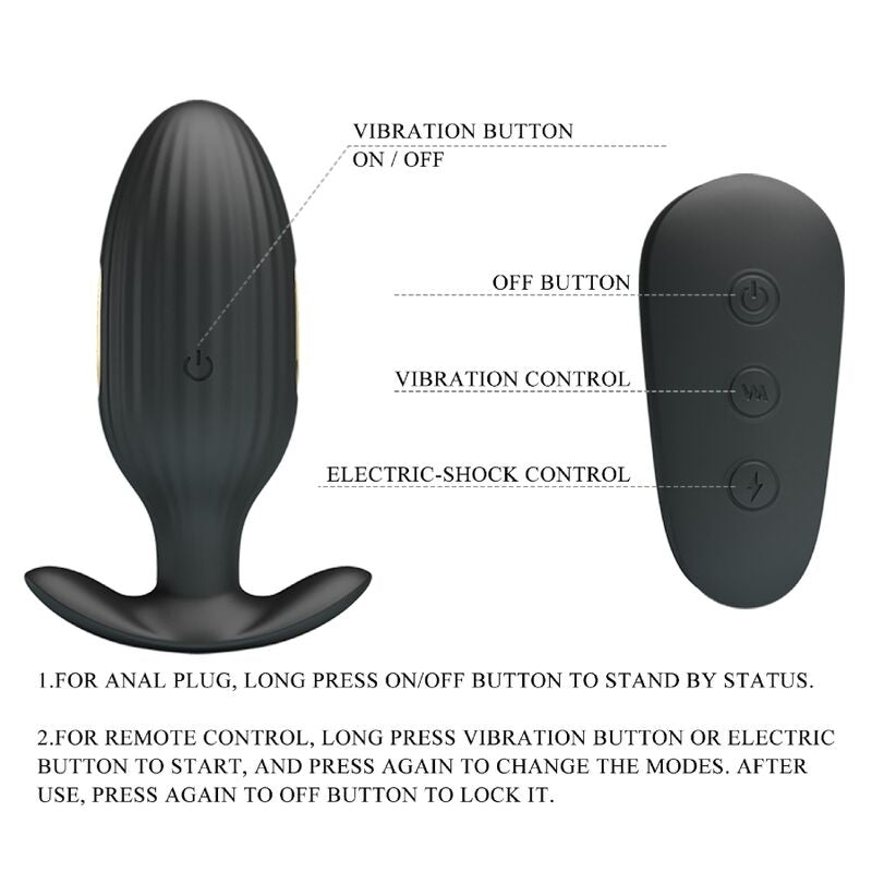PRETTY LOVE - KELLY PLUG VIBRATORE ANALE RICARICABILE NERO