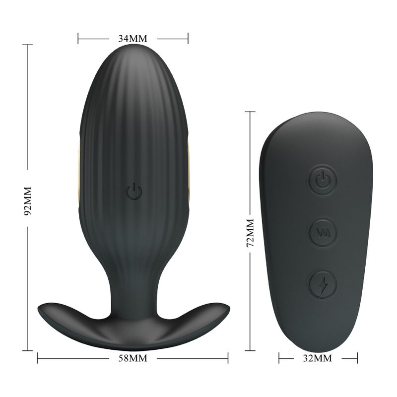 PRETTY LOVE - KELLY PLUG VIBRATORE ANALE RICARICABILE NERO