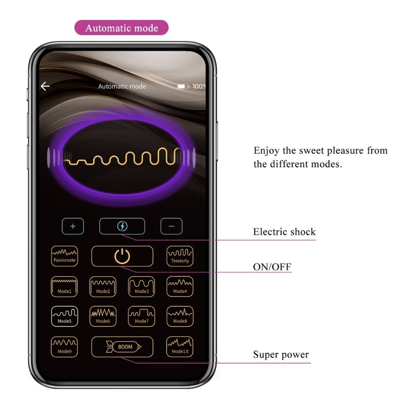 PRETTY LOVE - JEFFERSON PLUG ANALE NERO CONTROLLATO DA APP