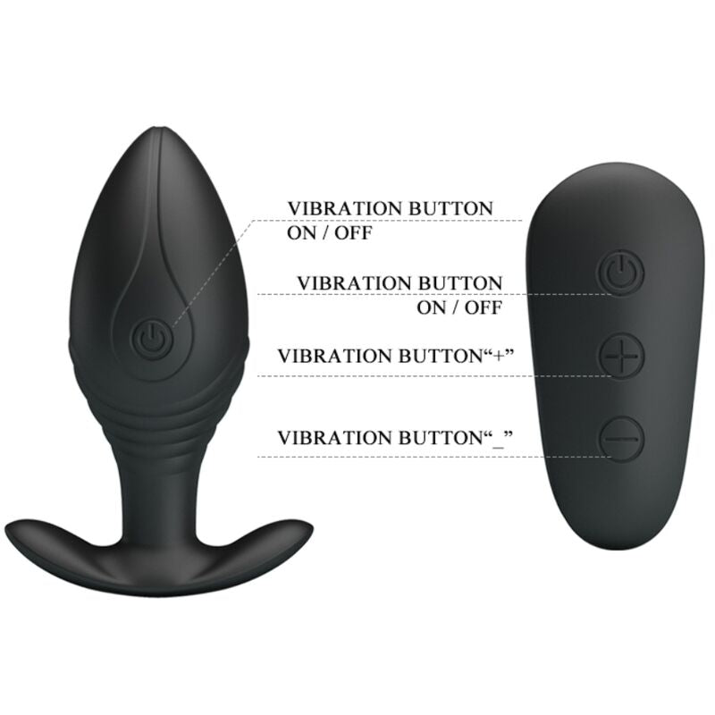 PRETTY LOVE - REGINA ANAL PLUG VIBRATORE RICARICABILE NERO