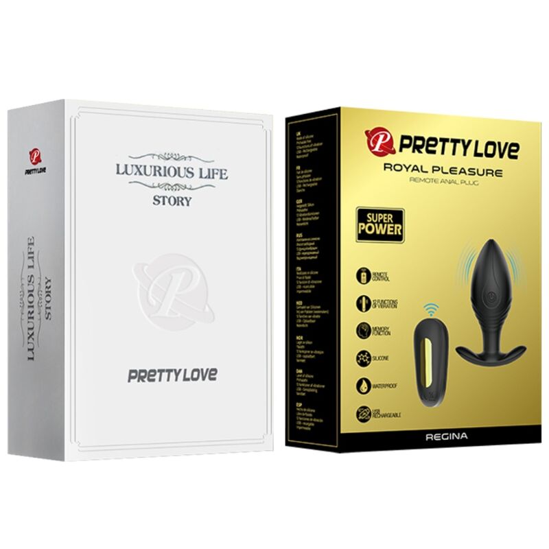 PRETTY LOVE - REGINA ANAL PLUG VIBRATORE RICARICABILE NERO