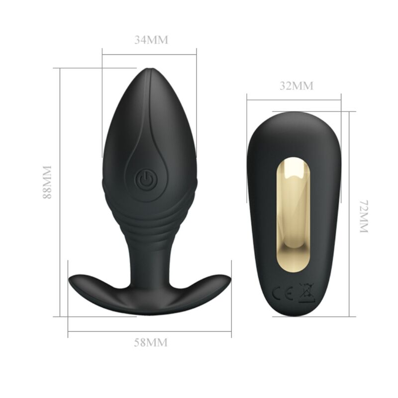 PRETTY LOVE - REGINA ANAL PLUG VIBRATORE RICARICABILE NERO