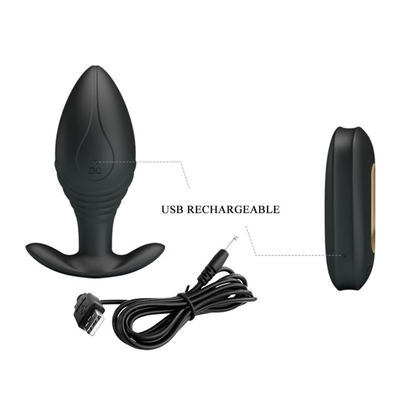 PRETTY LOVE - REGINA ANAL PLUG VIBRATORE RICARICABILE NERO