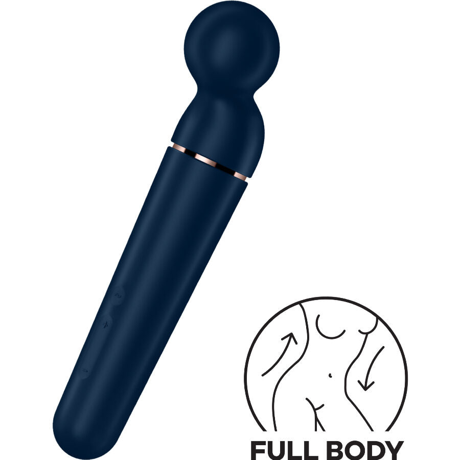 Planet Wand-er Blue - Massaggiatore a bacchetta XXL - 60 combinazioni di vibrazioni - Satisfyer