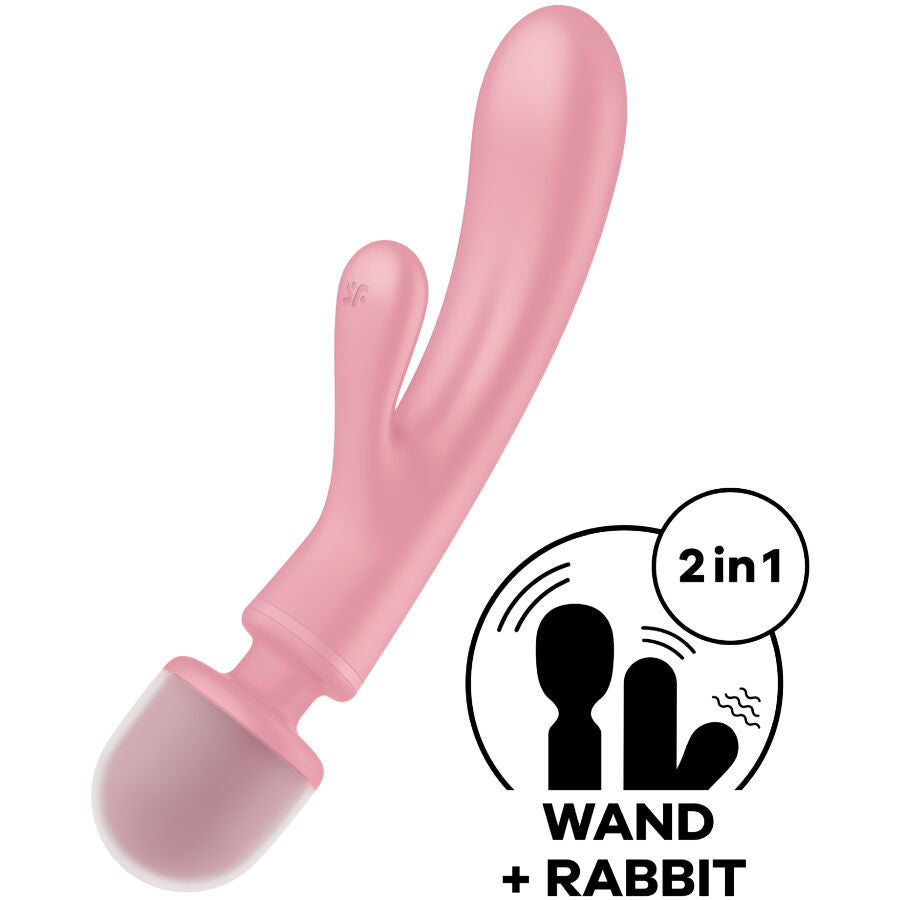 SATISFYER - VIBRATORE MASSAGGIATORE CONIGLIO TRIPLO AMANTE GRIGIO