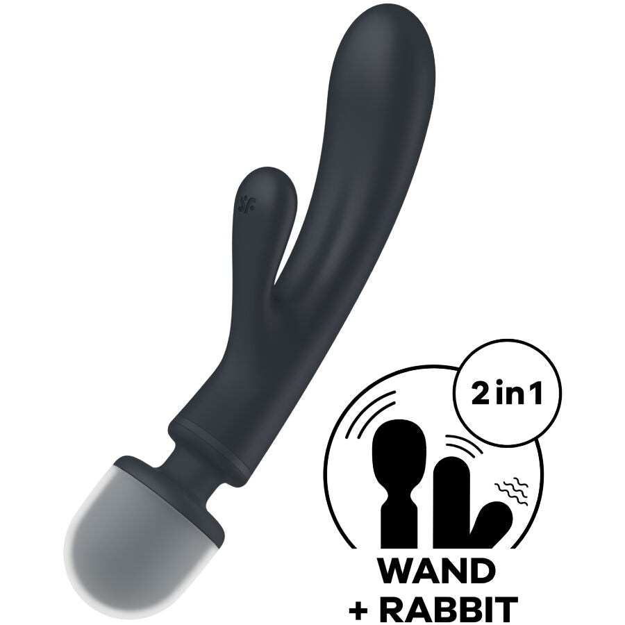 SATISFYER - VIBRATORE MASSAGGIATORE CONIGLIO TRIPLO AMANTE GRIGIO