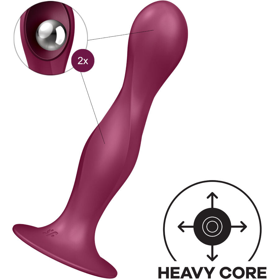 SATISFYER - DILDO IN SILICONE DOUBLE BALL-R BLU