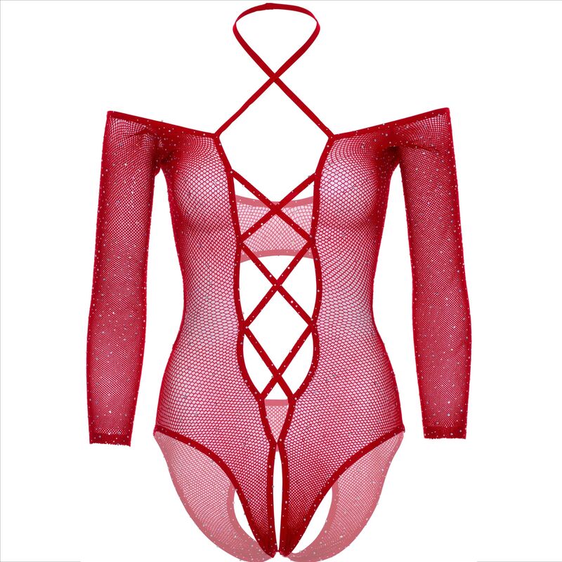 LEG AVENUE - BODY SENZA CROPPED CON ROSSO LUCIDO