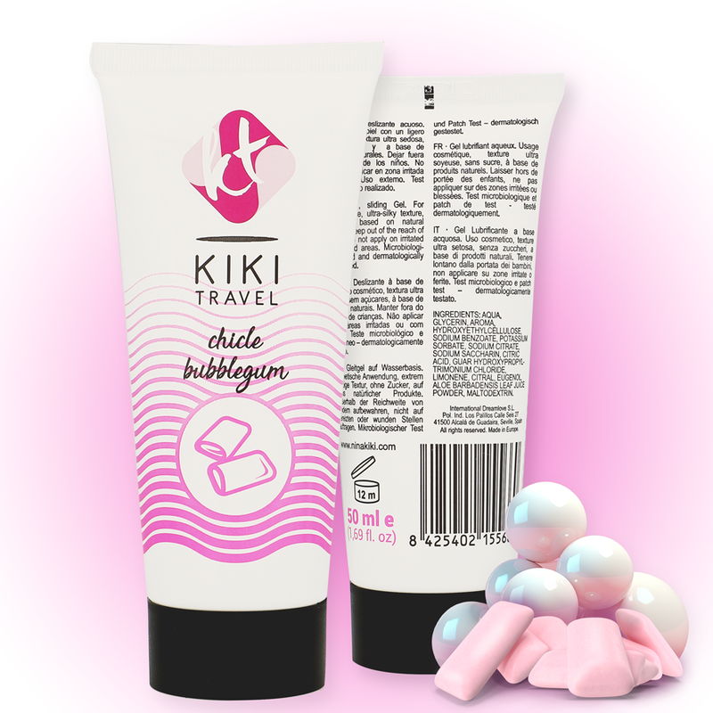 Lubrificante a base d'acqua Bubblegum | 50 ml | KIKÍ TRAVEL