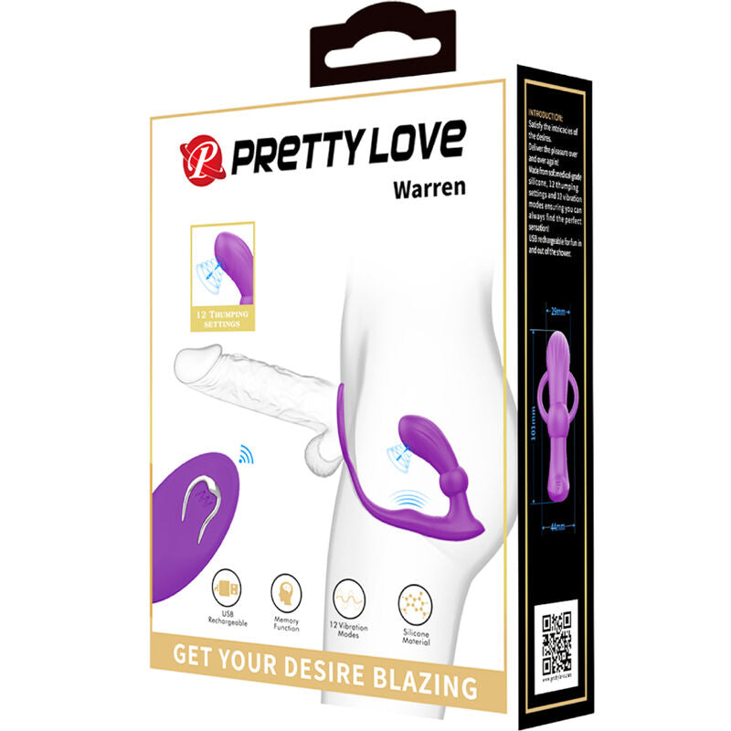 PRETTY LOVE - ANELLO ANALE E VIBRATORE WARREN VIOLET