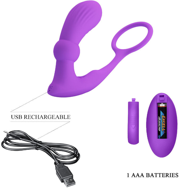 PRETTY LOVE - ANELLO ANALE E VIBRATORE WARREN VIOLET