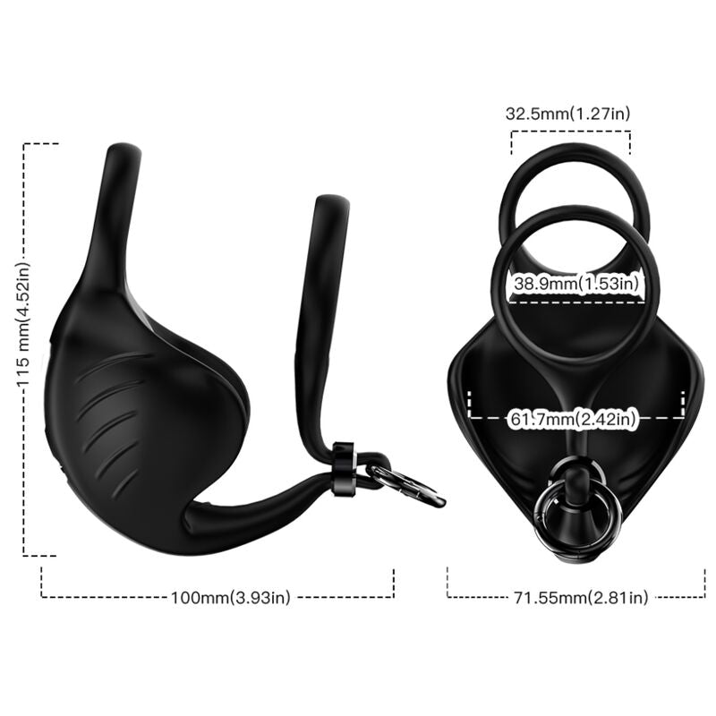 ARMONY - MANTA SCROTUM VIBRATOR ANELLO TELECOMANDO NERO