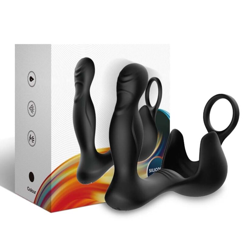 ARMONY - VIBRATORE SURROUND ANALE E STIMOLATORE TESTICOLI E ANELLO TELECOMANDO NERO