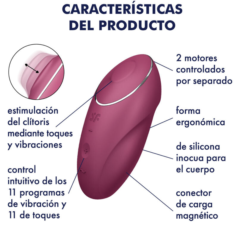 SATISFYER - TAP &amp; CLIMAX 1 VIBRATORE DA APPOGGIO GRIGIO