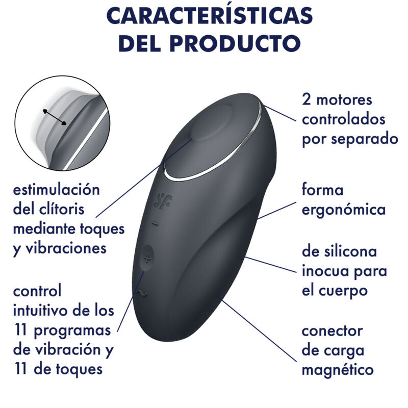 SATISFYER - TAP &amp; CLIMAX 1 VIBRATORE DA APPOGGIO GRIGIO