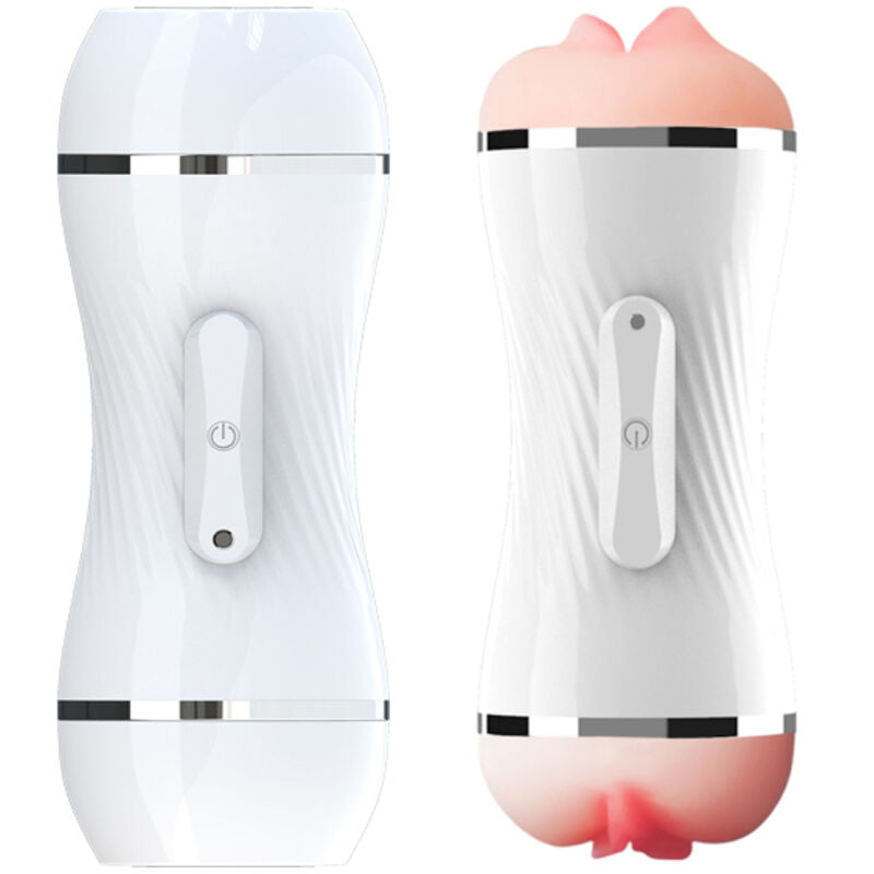 ARMONY - DOPPIO VIBRATORE PER VAGINA E BOCCA MASTURBATORE BIANCO