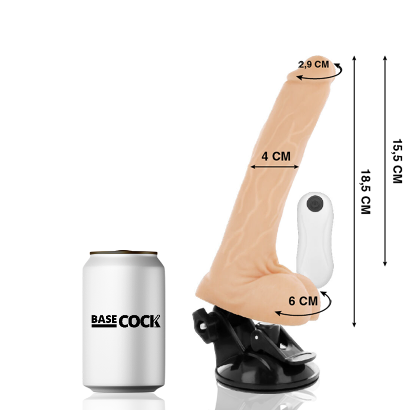 BASECOCK - TELECOMANDO ARTICOLABILE REALISTICO NERO 18,5 CM -O- 4 CM