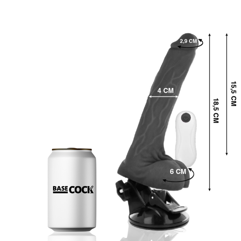 BASECOCK - TELECOMANDO ARTICOLABILE REALISTICO NERO 18,5 CM -O- 4 CM