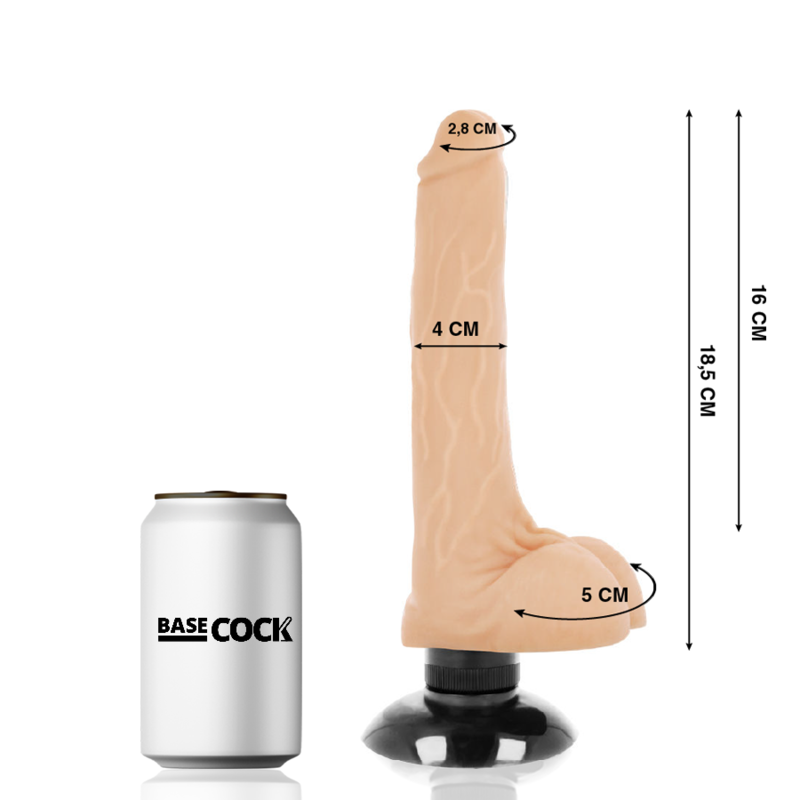 Vibratore realistico 2 in 1 | Nero | 18,5 cm x 4,0 cm | BASECOCK