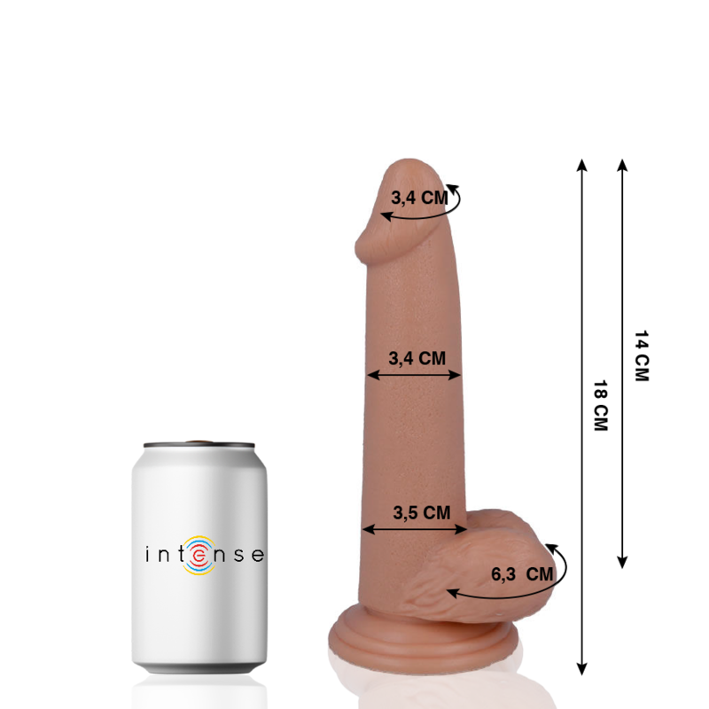 Dildo realistico 18 cm x 3,4 cm con palline e ventosa – MR INTENSE