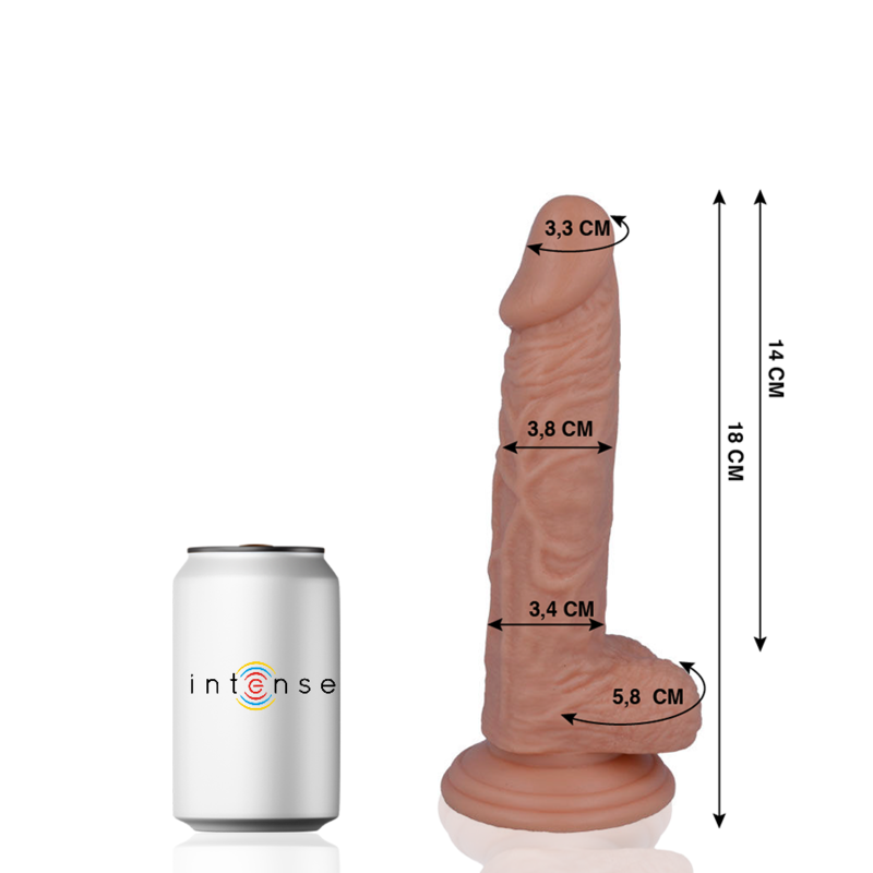 Dildo realistico lunghezza 18 cm diametro 3,8 cm (Ø3,8 cm) con ventosa - MR INTENSE