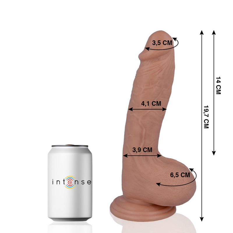Dildo realistico 19,7 cm x 4,1 cm con palline – Ventosa – MR INTENSE