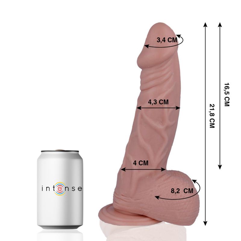 Dildo realistico 21,8 cm x 4,3 cm con palline e ventosa – MR INTENSE