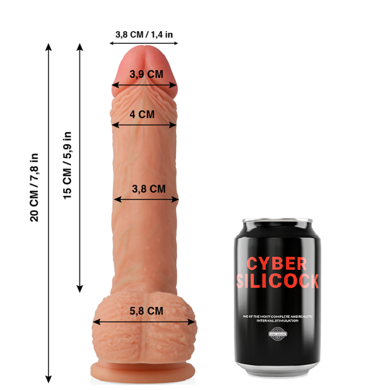 Dildo in silicone liquido ultra realistico 20 cm × 3,8 cm – CYBER SILICOCK