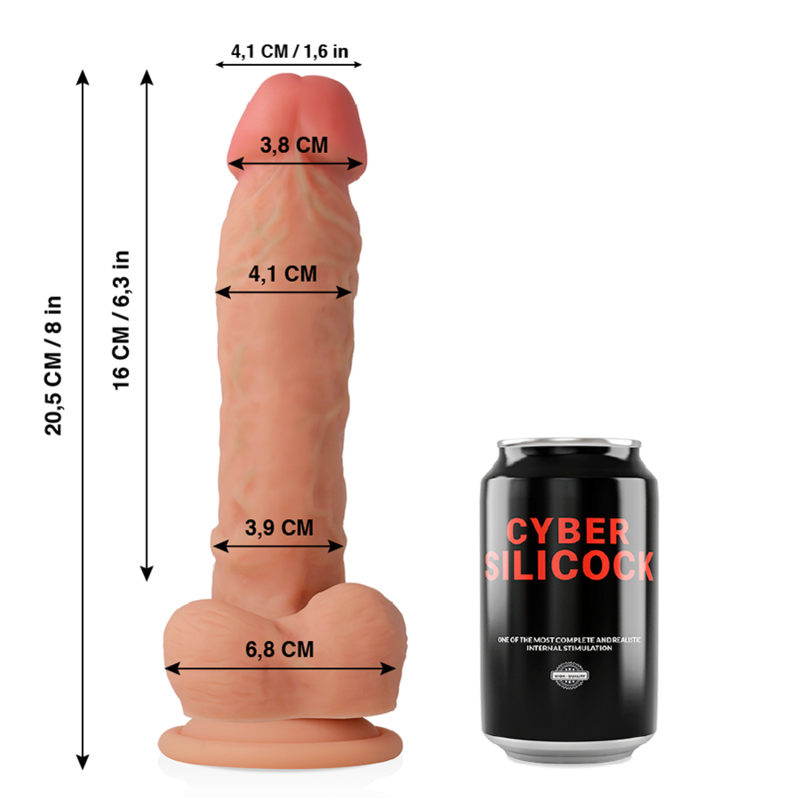 Dildo in silicone liquido ultra realistico – 20,5 cm × 4,1 cm – CYBER SILICOCK