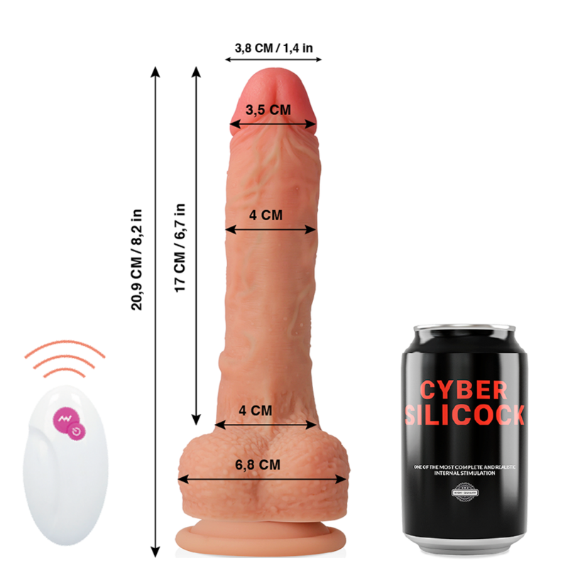 Dildo realistico telecomandato (spinta + rotazione) | 20,9 cm x 4,0 cm | Cyber ​​Silicock Mr Rick