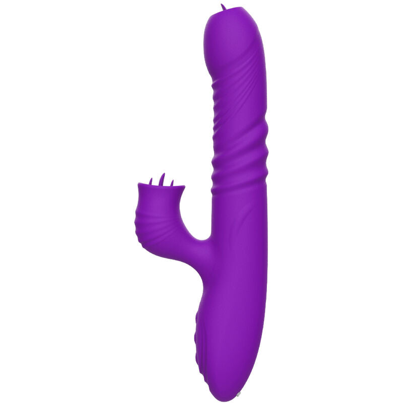 ARMONY - VIBRATORE CONIGLIO PUNTO G COMPLETO CON LINGUA STIMOLANTE EFFETTO CALORE VIOLA