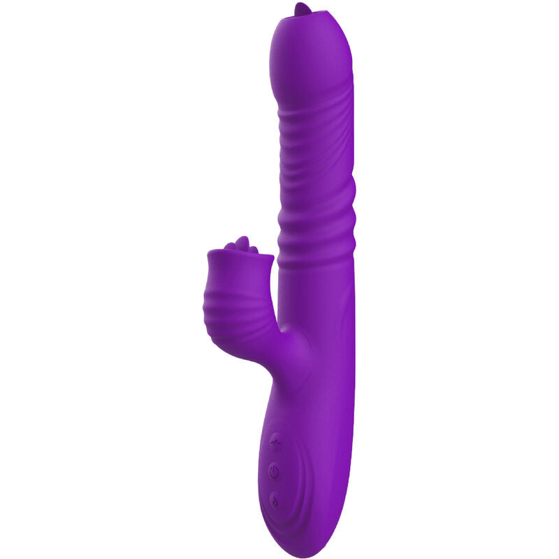 ARMONY - VIBRATORE CONIGLIO PUNTO G COMPLETO CON LINGUA STIMOLANTE EFFETTO CALORE VIOLA