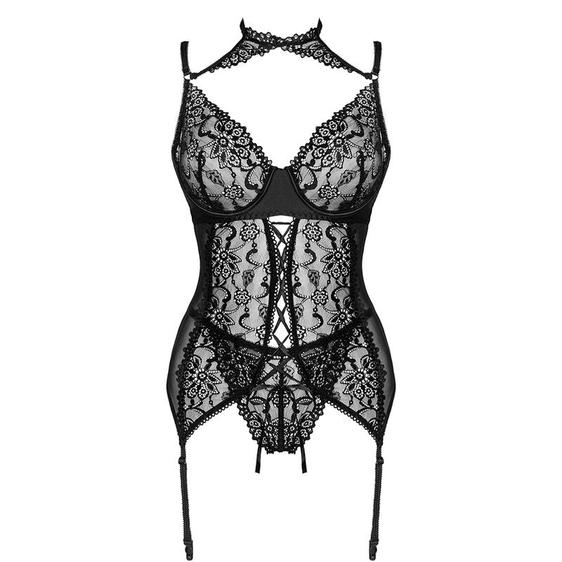 LIVCO CORSETTI FASHION - GIELLANDRA FOR THE SENSES COLLECTION CORSETTO + SLIP NERO L/XL