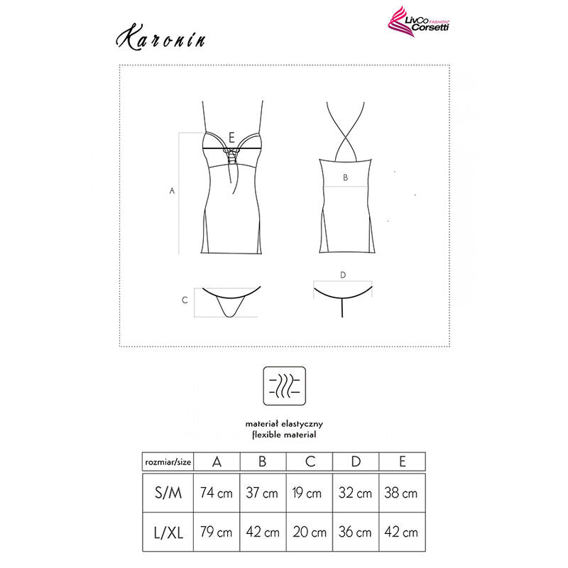 LIVCO CORSETTI FASHION - KARONIN LC 90628 CAMICIA + SLIP NERO