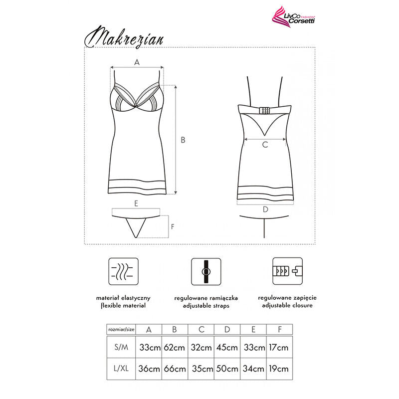 LIVCO CORSETTI FASHION - MAKREZIAN LC 90545 CAMICIA + SLIP NERO