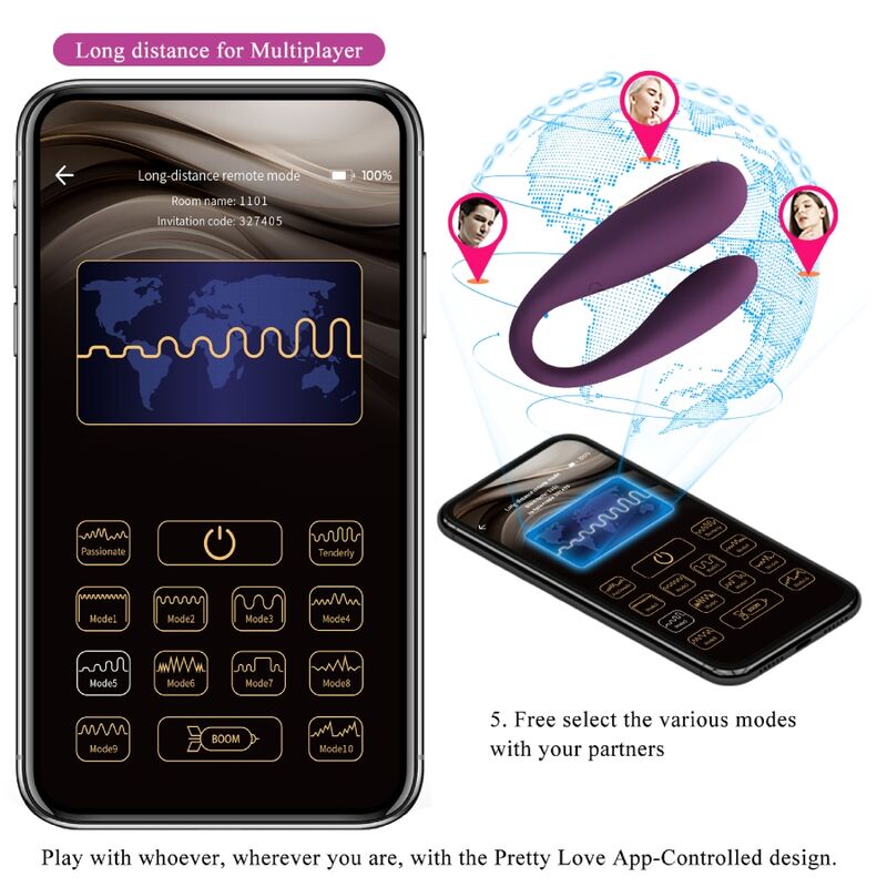 PRETTY LOVE - VIBRATORE GLOBALE DOPPIO PIACERE A REMOTE DI AGOSTO