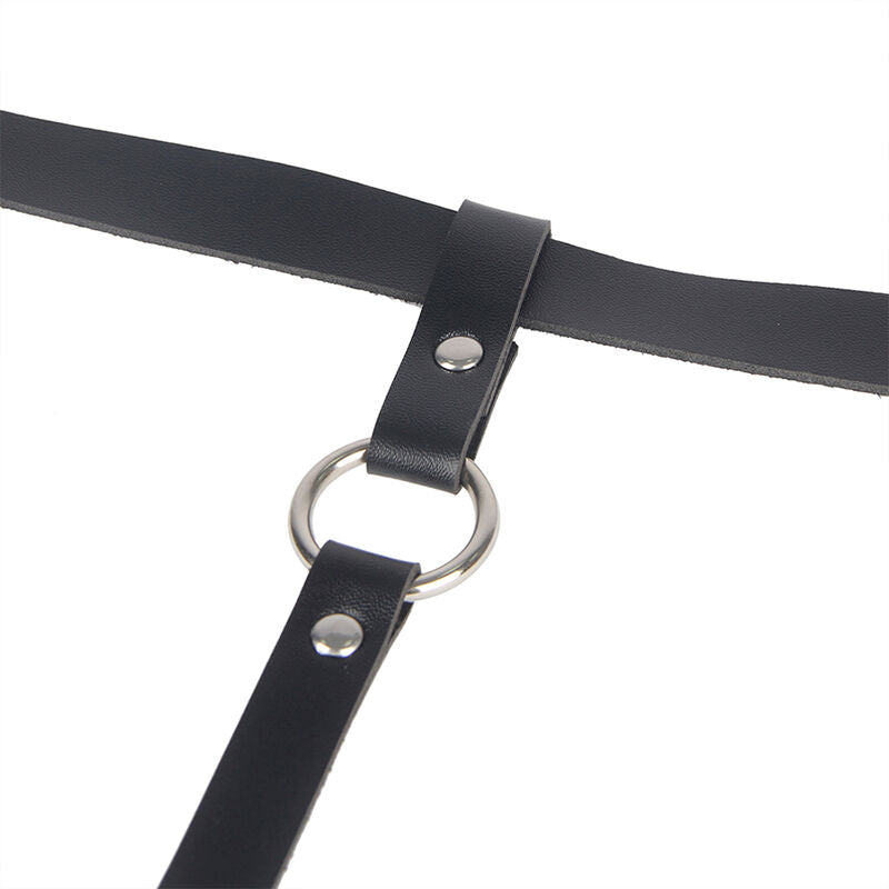 SUBBLIME - IMBRACATURA IN PELLE CON CATENA NERA TAGLIA UNICA