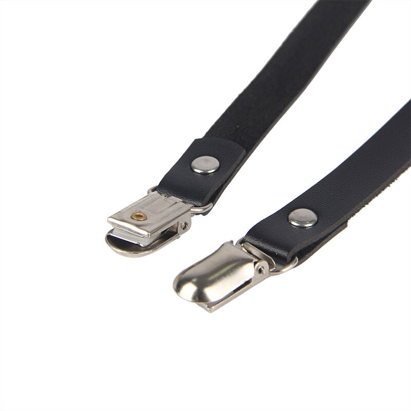 SUBBLIME - IMBRACATURA IN PELLE CON CATENA NERA TAGLIA UNICA