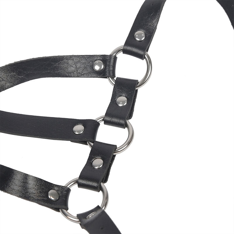 SUBBLIME - IMBRACATURA PER IL CORPO CINGHIE REGOLABILI PELLE NERA TAGLIA UNICA