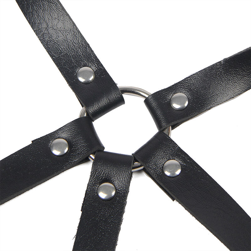 SUBBLIME - IMBRACATURA IN PELLE CON ANELLI NERA TAGLIA UNICA