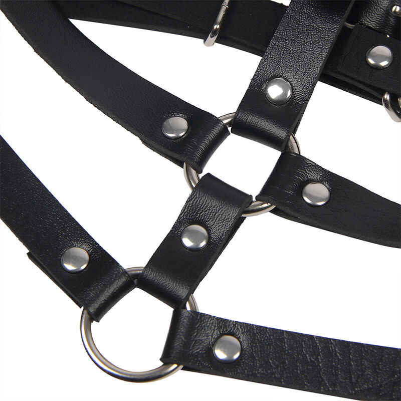 SUBBLIME - IMBRACATURA IN PELLE CON ANELLI NERA TAGLIA UNICA