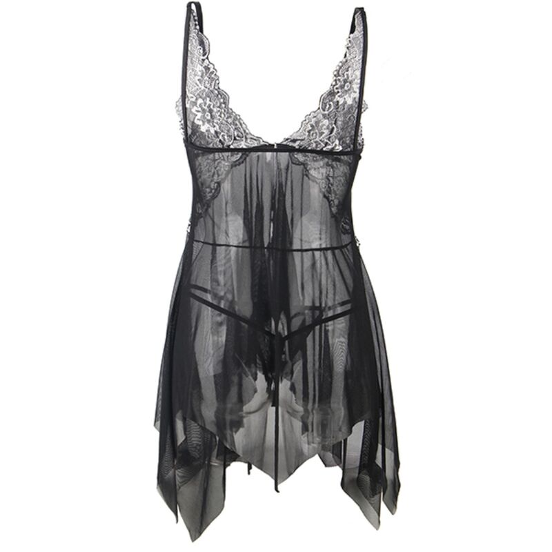 SUBBLIME - BABYDOLL TESSUTO TULLE SENO PIZZO L/XL