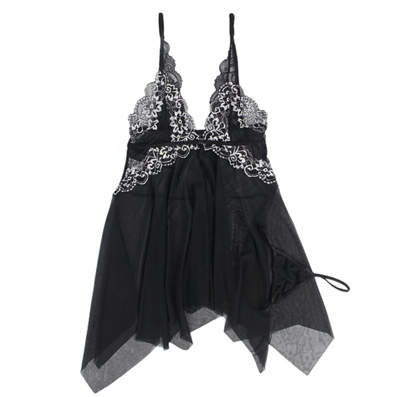 SUBBLIME - BABYDOLL TESSUTO TULLE SENO PIZZO L/XL