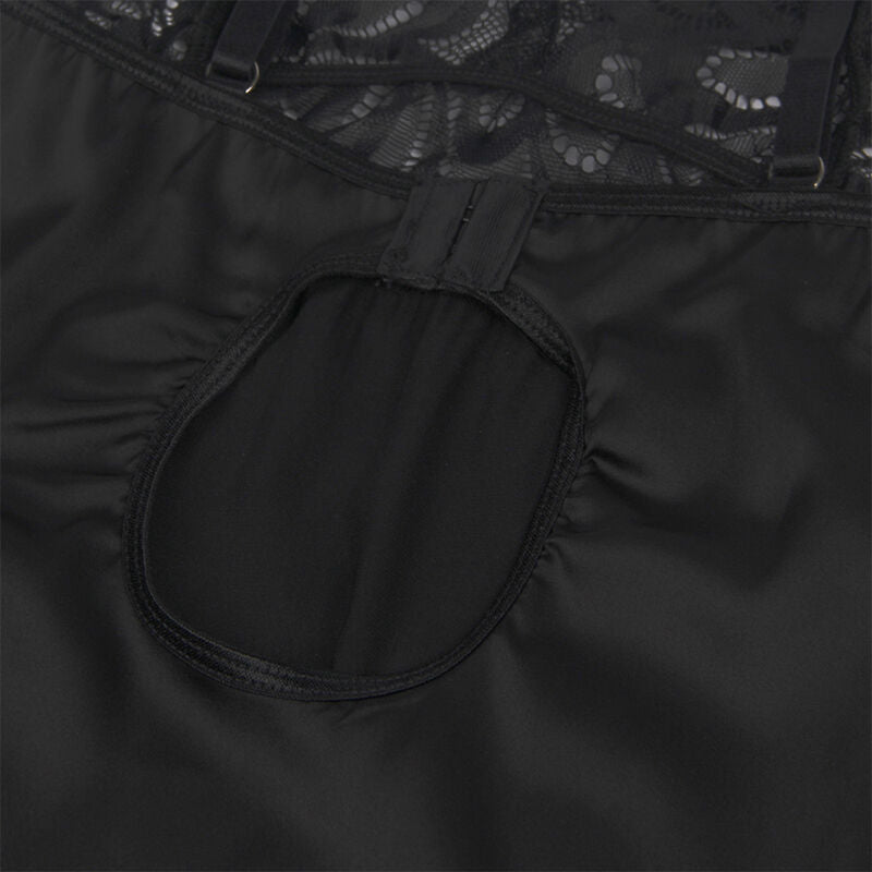 SUBBLIME - BABYDOLL CON STAMPA FLOREALE SUL PETTO NERO L/XL